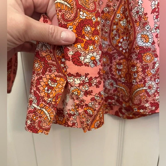J Crew Floral Paisley Pink Women's Top - Picture 9 of 9